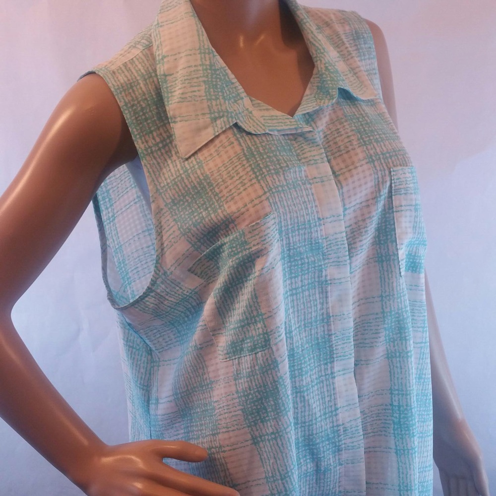 Notations elegant sheer pocket breathable tank XL